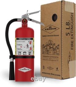 Fire Extinguisher 5 lb ABC Dry Chemical Compact Safe for Commercial Residential