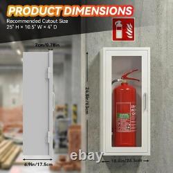 Fire Extinguisher Cabinet 10 lb Wall Mount Steel Safety Storage White
