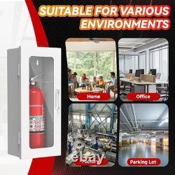 Fire Extinguisher Cabinet 10 lb Wall Mount Steel Safety Storage White