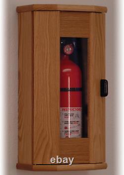 Fire Extinguisher Cabinet, 5-Pound, Light Oak/Acrylic