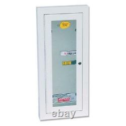 Fire Extinguisher Cabinet Semi-Recessed Glass Steel 10-lb with Key Steel Lock