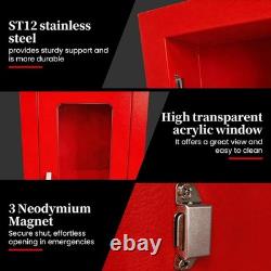 Fire Extinguisher Cabinet Steel Semi Recessed Magnetic Door Red 5-10lb