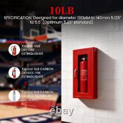 Fire Extinguisher Cabinet Steel Semi Recessed Magnetic Door Red 5-10lb
