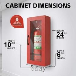 Fire Extinguisher Cabinet Wall or Surface Mount, Red 19-Gauge Galvanized Steel