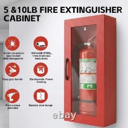 Fire Extinguisher Cabinet Wall or Surface Mount, Red 19-Gauge Galvanized Steel