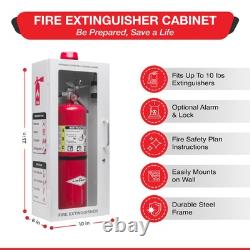 Fire Extinguisher Cabinet with Alarm, Lock, and Acrylic Break-Glass Window