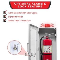 Fire Extinguisher Cabinet with Alarm, Lock, and Acrylic Break-Glass Window