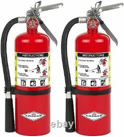 Fire Extinguisher Dry Chemical Steel ABC Class Multi Purpose 2pcs Home 5lb New