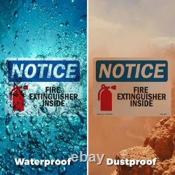 Fire Extinguisher Inside OSHA Notice Sign Metal, Plastic, Decal 5 or 10 Pack