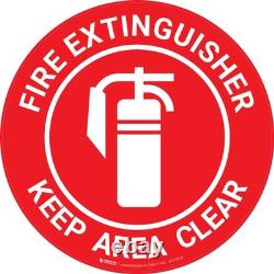 Fire Extinguisher Keep Area Clear Floor Sign 12 to 48 Peel and Stick