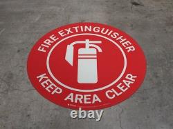 Fire Extinguisher Keep Area Clear Floor Sign 12 to 48 Peel and Stick