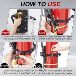 Fire Extinguisher Wall Mount Metal Bracket, Fe5, Black, 2 Pcs