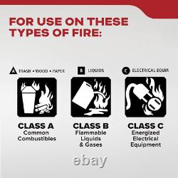 Fire Extinguisher for Home, 1-A10-BC, Dry Chemical Extinguisher, Red, Mounting