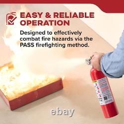 Fire Extinguisher for Home, 1-A10-BC, Dry Chemical Extinguisher, Red, Mounting