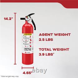 Fire Extinguisher for Home, 1-A10-BC, Dry Chemical Extinguisher, Red, Mounting