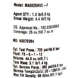 Fireboy Boat Fire Extinguisher MA0025NVC-F Auto/Manual 25 Cu. FT