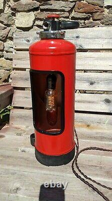 German Fire Extinguisher Lamp Vintage Industrial Upcycle Mancave Garage Retro