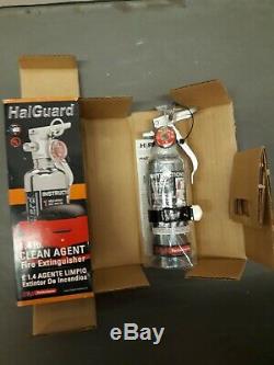H3R HalGuard Premium Clean Agent Fire Extinguisher, 1.4 lb. Chrome