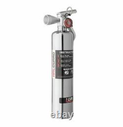 H3R HalGuard Premium Clean Agent Fire Extinguisher, 2.5 lb Chrome
