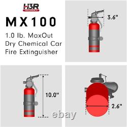 H3R Performance MaxOut Dry Chemical Car Fire Extinguisher 1.0 lb. Black(MX100B)