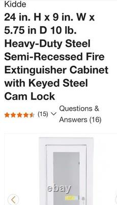 Kidd 24 H x 9 W x 5.75 D Heavy-Duty Steel Fire Extinguisher Cabinet