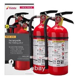 Kidde Fire Extinguisher 2-A10-BC With Hose+ EZ Mount Bracket Rechargeable 2-Pack
