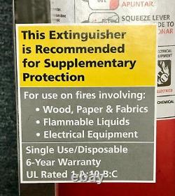 Kidde Fire Extinguisher Multi Use UL Listed 1-A10-BC Red 1a10bc