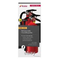 Kidde Pro 210 2A10BC Rechargeable Fire Extinguisher 7.5 lbs 10 ft 15 ft Range