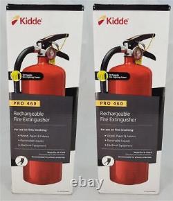 Kidde Pro 460 4-A60-BC Multipurpose Fire Extinguisher Rechargeable Steel QTY 2
