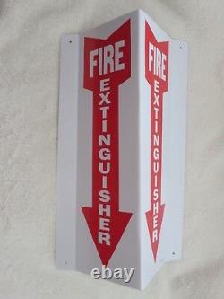 (LOT of 50). 4 X 12 (3-D) RIGID PLASTIC ANGLE FIRE EXTINGUISHER ARROW SIGN