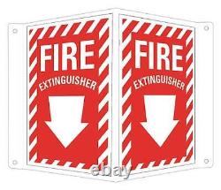 LYLE LCVB-0041-RA 7x10 Fire Extinguisher Sign, 10x12in, Aluminum PK 5