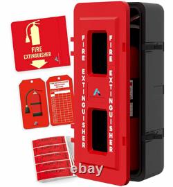 Large Weatherproof Fire Extinguisher Cabinet 10-20 lb Red Black 32.3