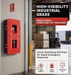 Large Weatherproof Fire Extinguisher Cabinet 10-20 lb Red Black 32.3
