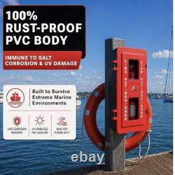 Large Weatherproof Fire Extinguisher Cabinet 10-20 lb Red Black 32.3