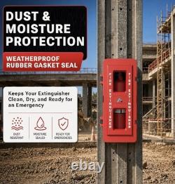 Large Weatherproof Fire Extinguisher Cabinet 10-20 lb Red Black 32.3