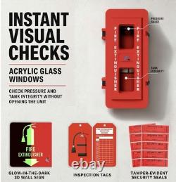 Large Weatherproof Fire Extinguisher Cabinet 10-20 lb Red Black 32.3