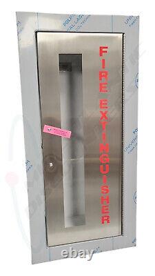 Larsen's 10 lb Recessed Stainless Steel Fire Extinguisher Cabinet SS2409-R2-VD