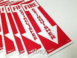 Lot of 10 FIRETECH Aluminum 12 x 4 Aluminum Arrow Fire Extinguisher Signs