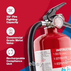 Metal Fire Extinguisher 3-A40-BC Rechargeable & Convenient Mounting