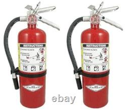 Multi-Purpose 5 lb Fire Extinguishers with Wall Bracket Quick Response 2 Pack