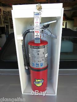 NEW (2019) 5-LB FIRE EXTINGUISHER COMPLETE WithCABINET GLASS, LOCK & BRERAKER BAR
