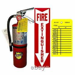 NEW 5lb. ABC FIRE EXTINGUISHER WithCABINET GLASS, LOCK & SIGN. COMPLETE PACKAGE