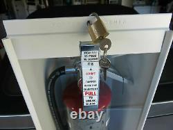 NEW 5lb. ABC FIRE EXTINGUISHER WithCABINET GLASS, LOCK & SIGN. COMPLETE PACKAGE