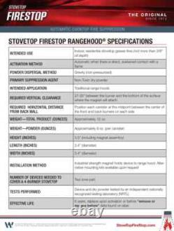 NEW StoveTop FireStop 675-3D RangeHood Fire Suppressor 10 Pack April 2031