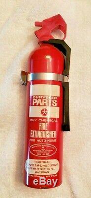 NOS 1969 Chrysler Parts Dry Chemical Red Fire Extinguisher 69 Mopar Vintage