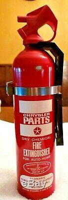 NOS 1969 Chrysler Parts Dry Chemical Red Fire Extinguisher 69 Mopar Vintage