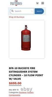 New BFR-10 Buckeye Fire Extinguisher Kitchen Mister System 10 Flow Point bfr