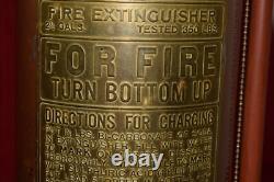 OLD VINTAGE SAFETY FIRE EXTINGUISHER Co. NY BRASS & COPPER EMPTY NEW YORK LAMP