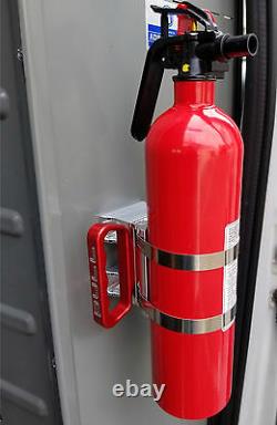 Over Rev Quick Release Stainless Band Fire Extinguisher Flat Mount 2H Aluminum