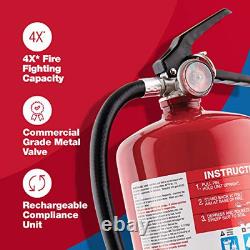 PRO10 Rechargeable Commercial Fire Extinguisher, UL rated 4-A60-BC, Red, 1